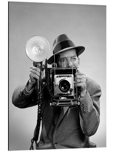 Aluminiumsbilde Press Photographer in the 1950s