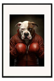 Gerahmter Kunstdruck Staffordshire Terrier Boxer
