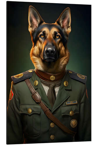 Aluminium print Colonel Shepherd Dog