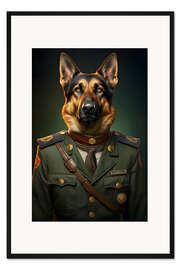 Gerahmter Kunstdruck Colonel Schäferhund
