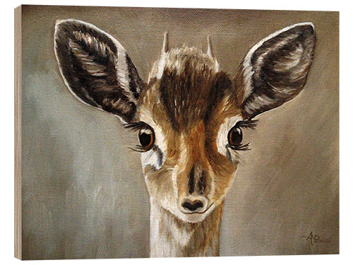 Wood print Big Eyes Dik Dik