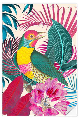 Wall sticker Ecstatic Jungle Of Colours - Exotic Bird