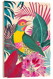 Puutaulu Ecstatic Jungle Of Colours - Exotic Bird