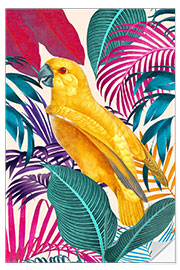 Naklejka na ścianę Ecstatic Jungle Of Colours - Yellow Parrot