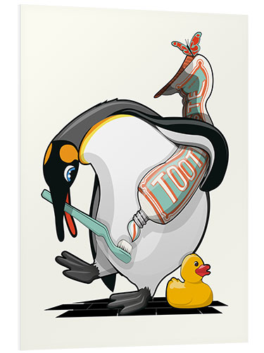 Quadro em PVC Penguin With Toothbrush