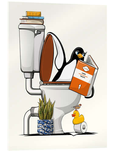 Cuadro de metacrilato Penguin in the Toilet