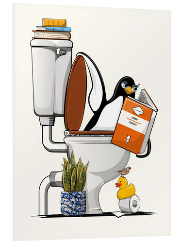 Tableau en PVC Penguin in the Toilet