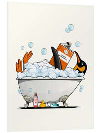 Tableau en PVC Penguin in the Bath