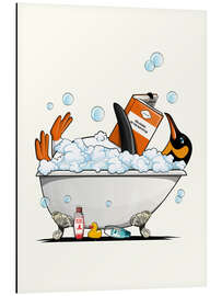 Magnettafel Pinguin in der Badewanne