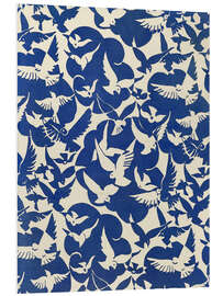 Stampa su PVC Pigeons in Blue &amp; White, 1928