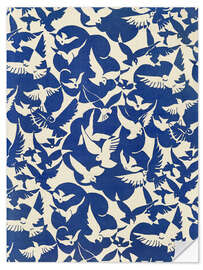 Sticker mural Pigeons in Blue &amp; White, 1928