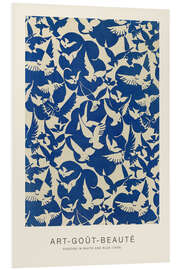 Foam board print Art-Goût-Beauté - Pigeons in Blue &amp; White, 1928