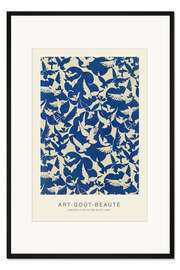 Gerahmter Kunstdruck Art-Goût-Beauté - Tauben in Blau &amp; Weiß, 1928