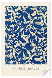 Selvklebende plakat Art-Goût-Beauté - Pigeons in Blue &amp; White, 1928