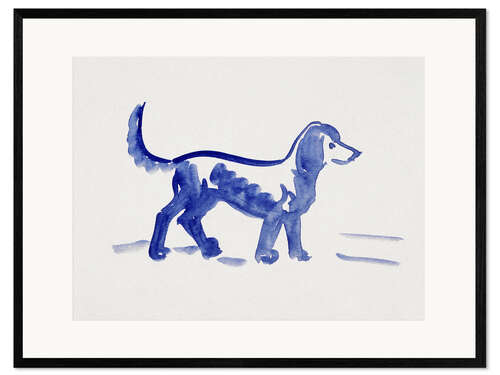 Framed art print The Great Dane (Portrait of a Dog in Blue)
