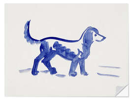 Selvklebende plakat The Great Dane (Portrait of a Dog in Blue)