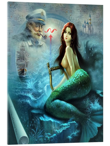 Akrylbilde Captain and Mermaid