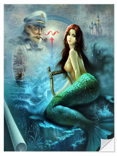 Vinilo para la pared Captain and Mermaid