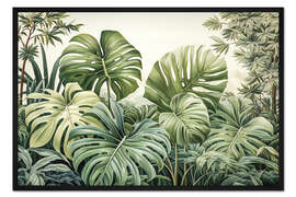 Gerahmter Kunstdruck Monstera Dschungel