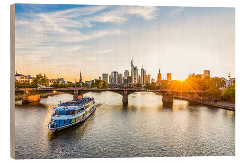 Trebilde Excursion Boat in front of Frankfurt's Financial District