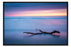 Gerahmter Kunstdruck Sonnenuntergang am Weststrand auf Darß
