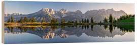 Tableau en bois Sunrise at the Wilder Kaiser, Tyrol