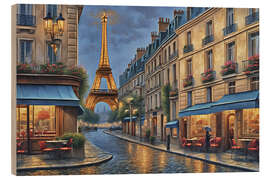 Tableau en bois Paris At Dusk
