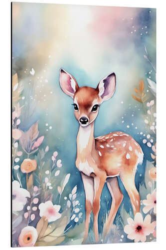 Aluminium print Young Fawn