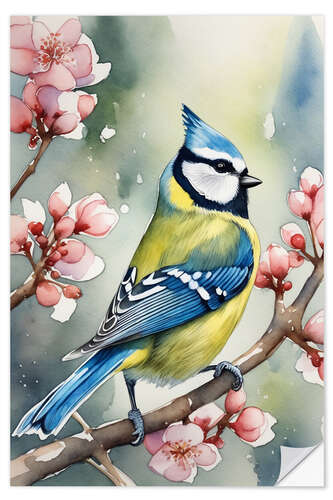 Naklejka na ścianę Blue Tit In Spring