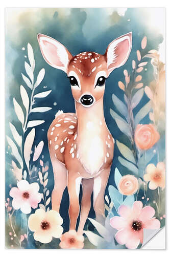 Självhäftande poster Cute Fawn