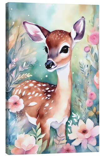 Canvas print Fawn In The Garden