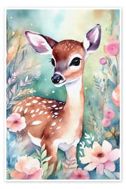 Poster Fawn In The Garden