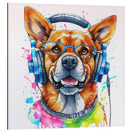 Tableau en aluminium DJ Dog