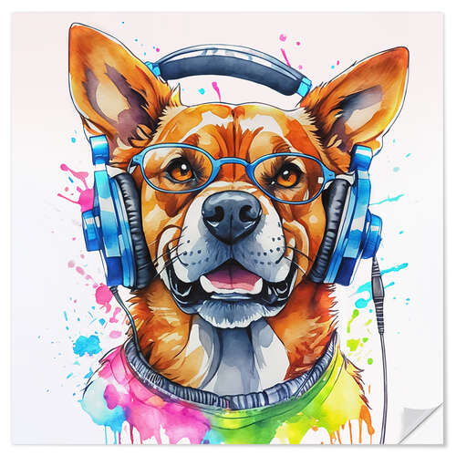 Sticker mural DJ Dog