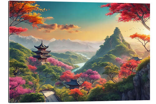 Tableau en plexi-alu Asian Landscape