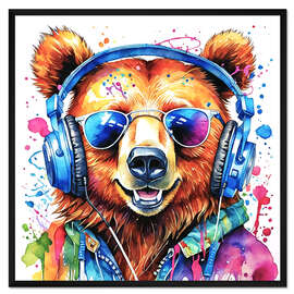 Gerahmter Kunstdruck Trendy Bär