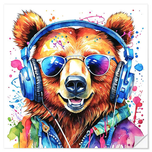 Selvklebende plakat Trendy Bear