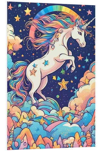 Foam board print Unicorn in Dreamland