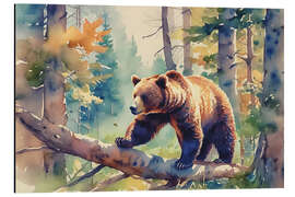 Aluminium print Brown Bear