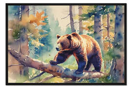 Gerahmter Kunstdruck Braunbär