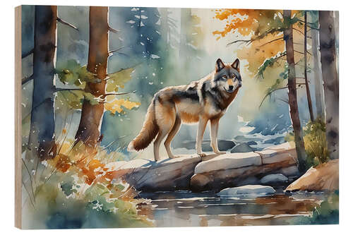 Cuadro de madera The Wolf
