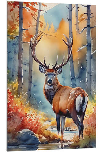 Tableau en aluminium His Majesty the Red Deer