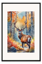 Gerahmter Kunstdruck Seine Majestät der Rothirsch