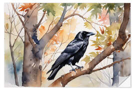 Selvklebende plakat Carrion Crow In Autumn