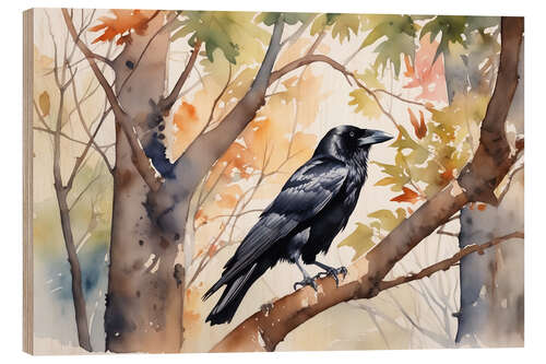 Quadro de madeira Carrion Crow In Autumn