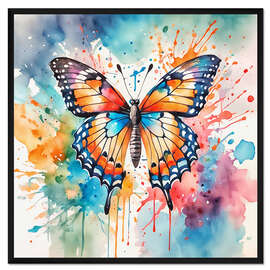 Gerahmter Kunstdruck Bunter Schmetterling