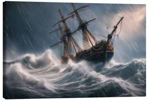 Canvas print Shipwreck in the Storm