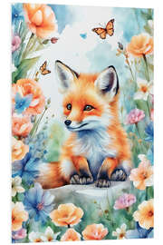 Foam board print Fox Puppy in the Garden II