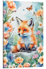 Magnettafel Fuchs-Welpe im Garten II