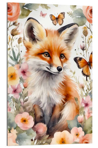 Galleriprint Fox Puppy in the Garden I